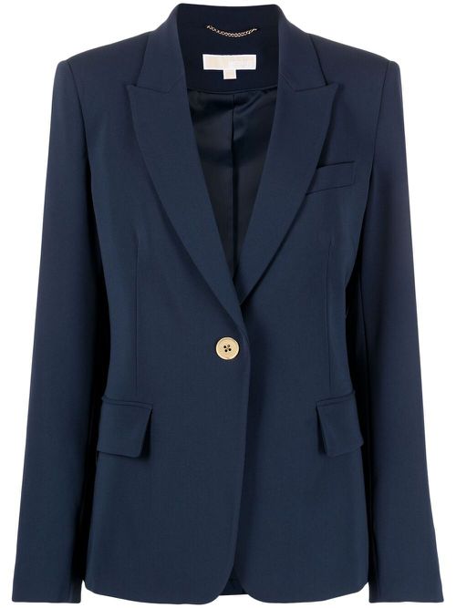 Tailored double crêpe blazer - Blue