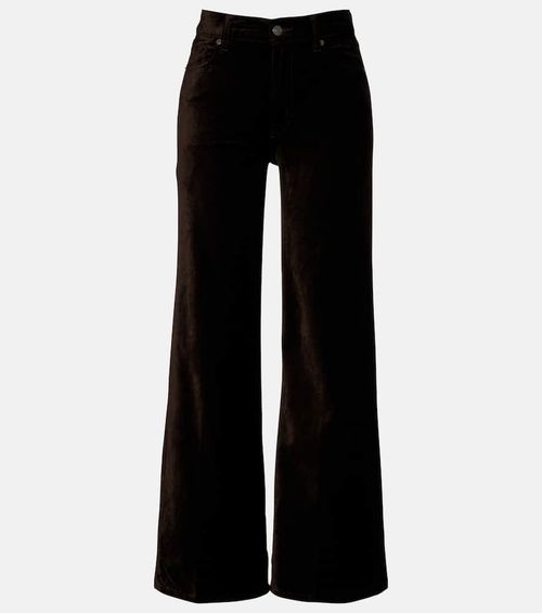 Le Slim Palazzo cotton-blend velvet wide-leg pants