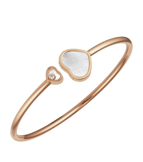 Rose Gold and Diamond Happy Hearts Bangle