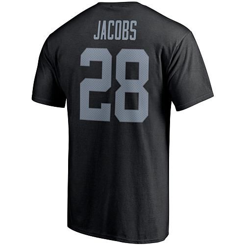 Officially Licensed NFL Men's Josh Jacobs Blk Player T-Shirt - Raiders
