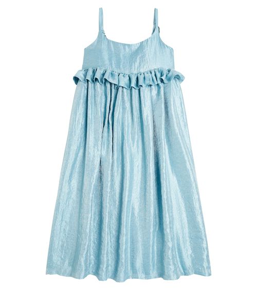 Ruffle-trimmed lamé dress