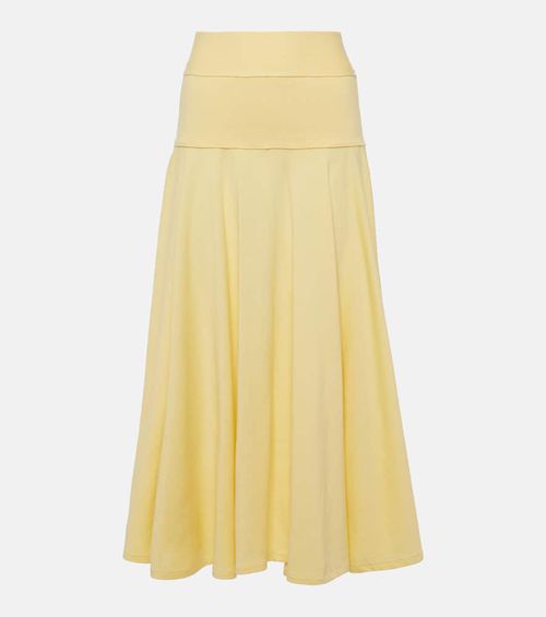 Pleated knit midi skirt
