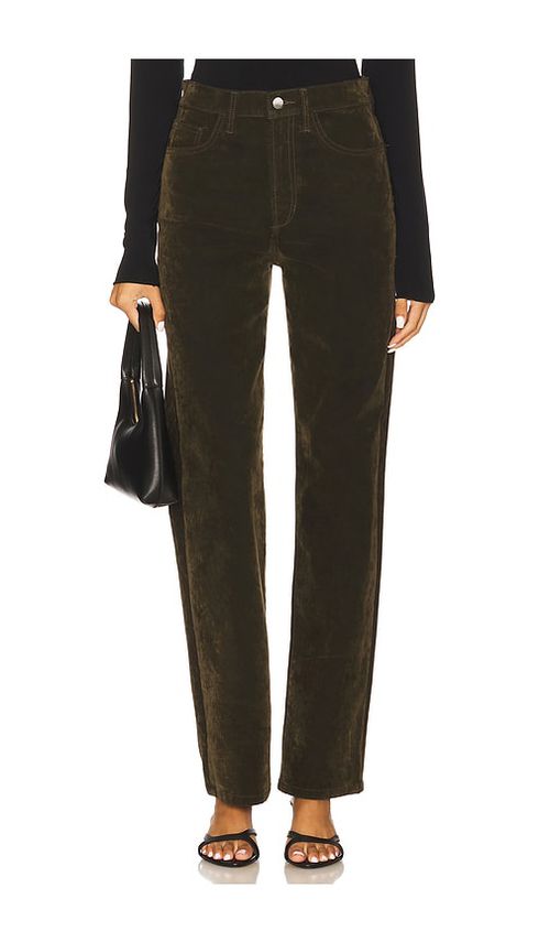Joe's Jeans Margot Straight Flocked in Olive. - 34 also , 27, 28, 30