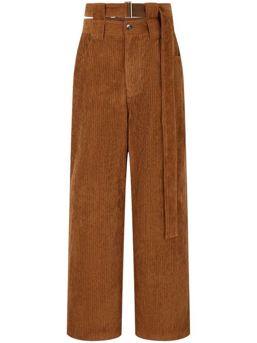 Straight-leg corduroy trousers - Brown