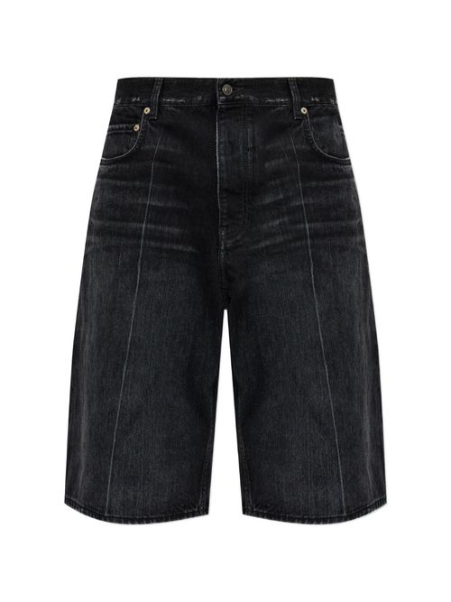Panelled Distressed-Finish Shorts