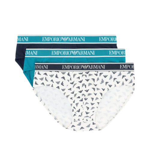 Emporio Armani for man. EM000369_AF10779 Pack of 3 briefs with multicolour Core logo band (M), Homewear, Multicolor, Cotton