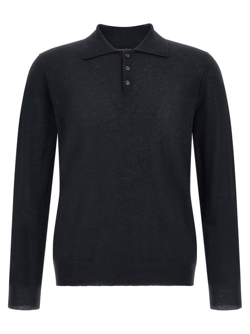 Cashmere Polo Shirt — Black