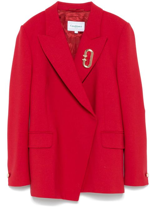 Asymmetric double-breasted blazer - Red