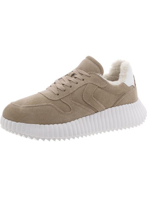 Womens Faux Fur Lined Lace Up Casual And Fashion Sneakers