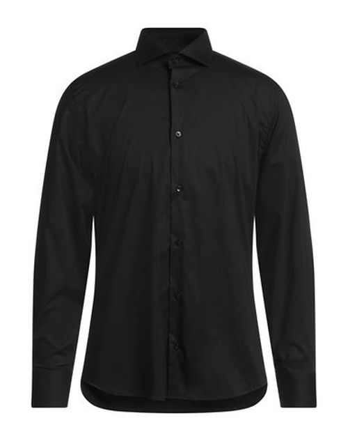 Man Shirt Black Size 16 Cotton, Elastane