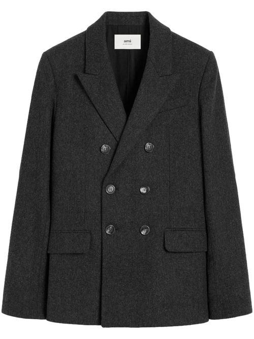 Double breasted wool blazer - Grey