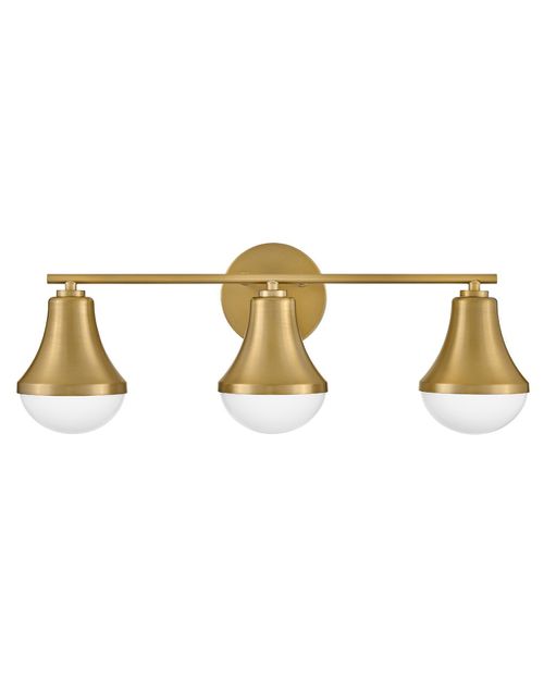 Lacquered Brass LED Vanity from the Haddie Collection