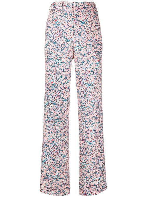 Daisy print wide-leg trousers - Multicolour