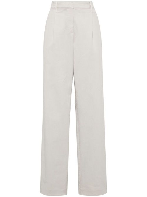 Mid-rise denim trousers - Neutrals