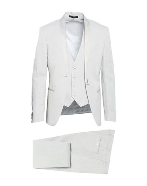 Man Suit Light grey Size 38 Virgin Wool, Linen