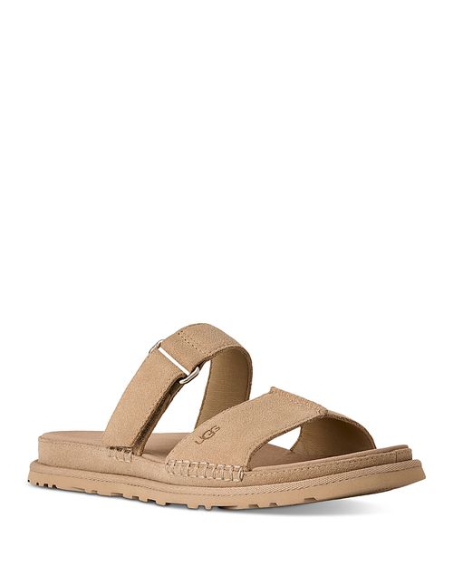 Women's GoldenGaze Tan Suede Slide Sandals