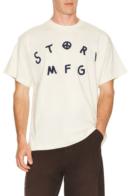Story mfg. SHIRT GRATEFUL in Crochet Peace - Cream. L also in M, S, XL/1X