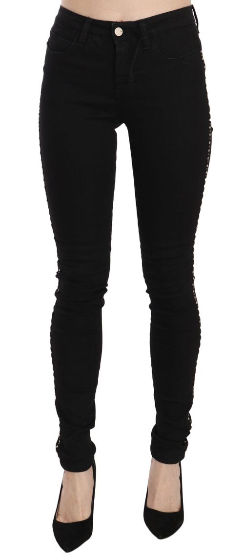 Embellished Skinny Jeans — Black