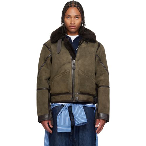 Khaki Shearling Flight Jacket