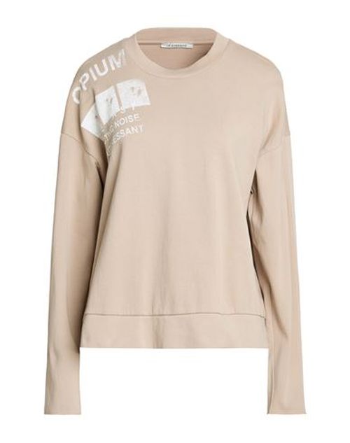 Woman Sweatshirt Beige Size S Cotton, Elastane
