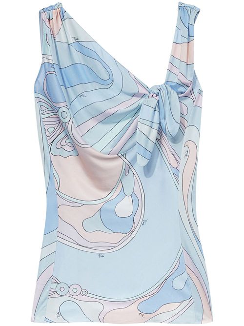 Orchidee-print top - Blue