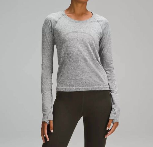 Swiftly Tech Long Sleeve 2.0 Race Length Top In Slate/white