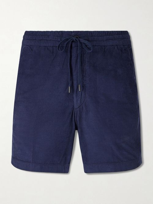 Straight-Leg Cotton-Corduroy Drawstring Shorts