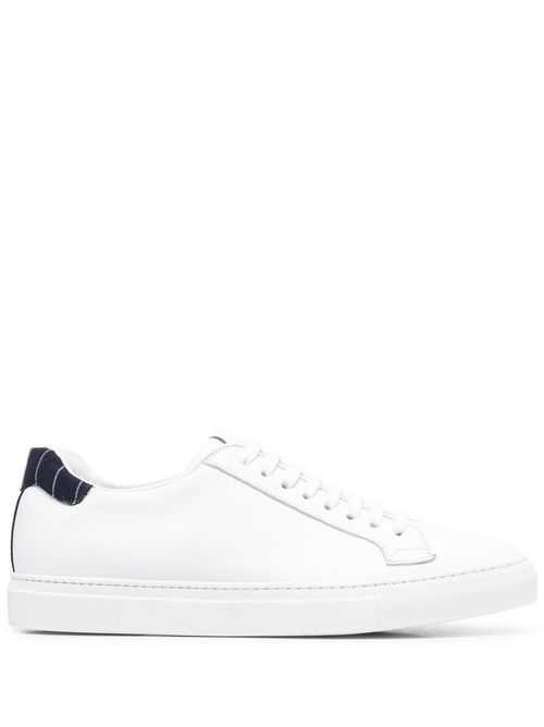 Pinstripe-counter sneakers - White