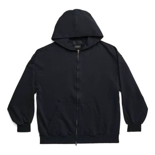 Outside Loop Zip-Up Hoodie Small Fit 'Black Faded'