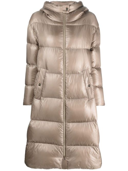 Quilted padded zipped coat - Neutrals