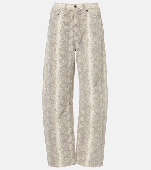 Miro snake-print barrel-leg jeans