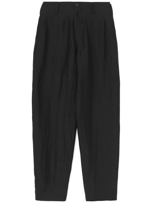 Crease-effect tapered trousers - Black