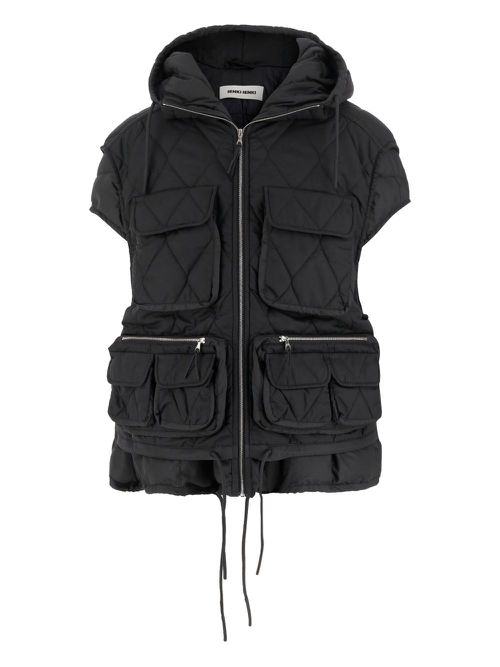 Ember hooded quilted vest - Black