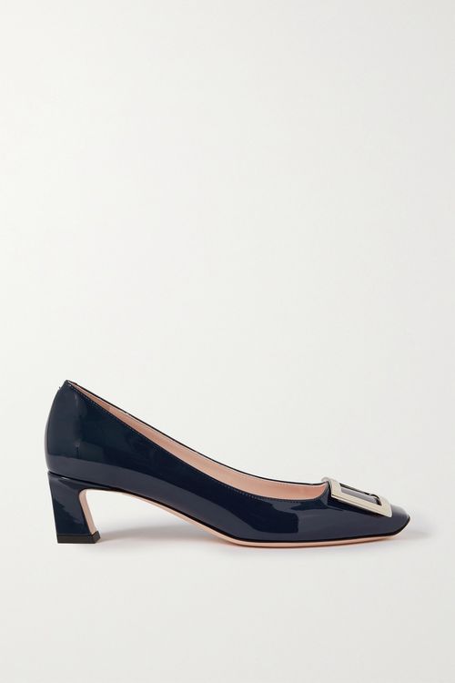 Decollete Trompette Patent-leather Pumps - Navy