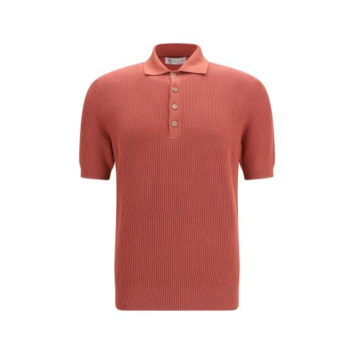 Cotton Ribbed Polo Shirt — Red