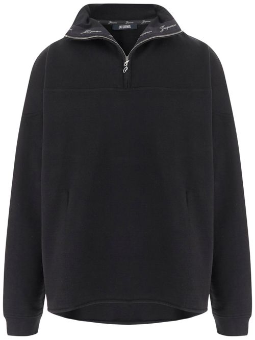 Black Mock Collar Sweatshirt