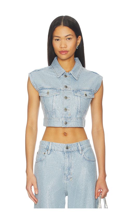 Ksubi Trucker Vest in Denim-Light. L. Also in M, S, XL/1X