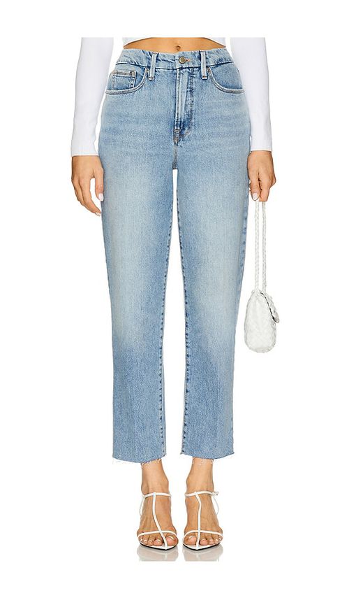 Good American Good Boy Straight Cropped Jeans in Blue. -  8 also in 0, 14, 2, 20, 22