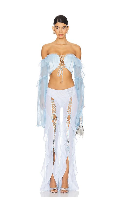AMOR MIA Rococo Top in Baby Blue.  S. Also in