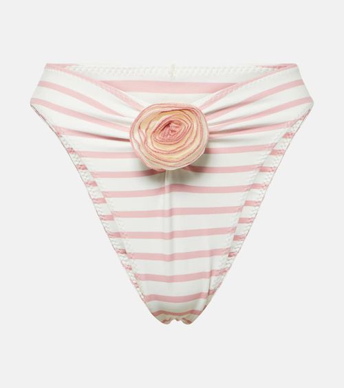 Rose floral-appliqué bikini bottoms
