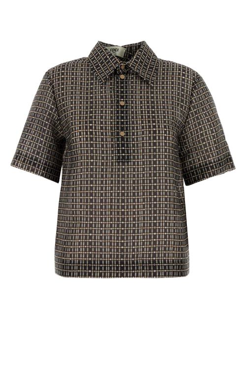 Printed Silk Blend Polo Shirt