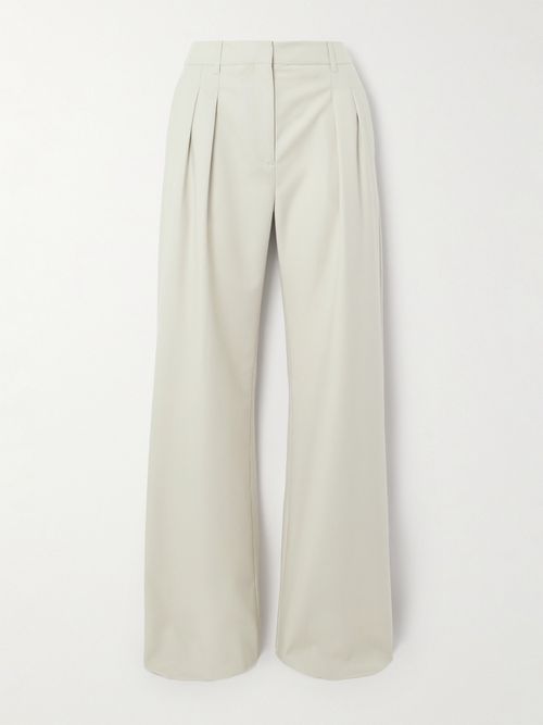 Sbiru Pleated Wool Wide-leg Pants - Unknown