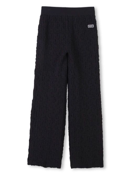 Waffle-effect trousers - Black