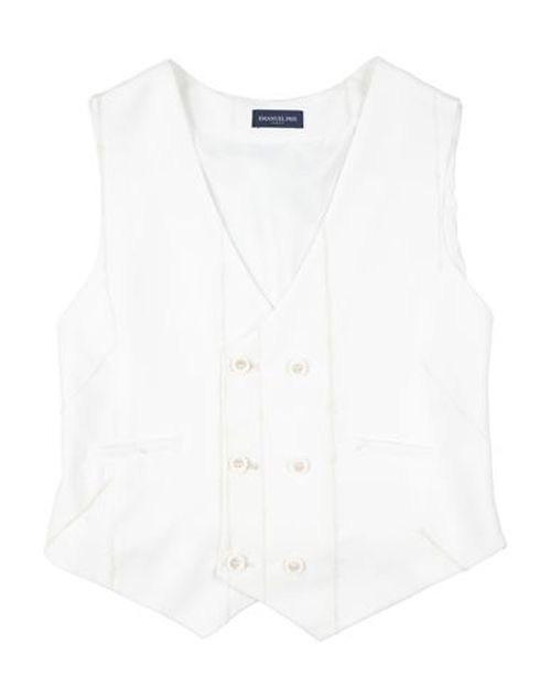 Kid Boy Tailored Vest Ivory Size 14 Viscose, Polyester, Polyamide