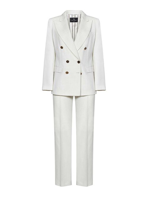 White Slub Fabric Suit