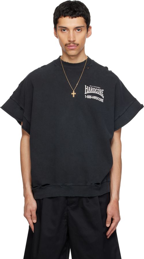 Black 'Hardcore' Muscle T-shirt