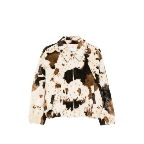 Cow-print Faux-fur Jacket
