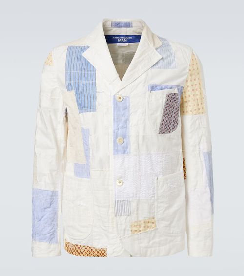 Patchwork cotton and linen-blend blazer