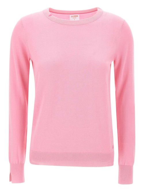 Cotton crew-neck sweater - Pink