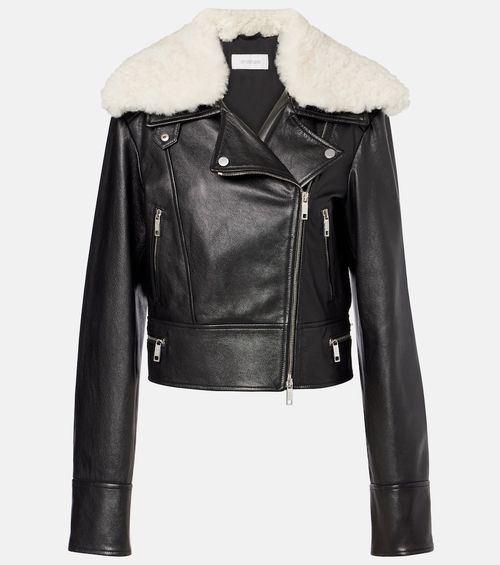 Toscana shearling-trimmed leather jacket